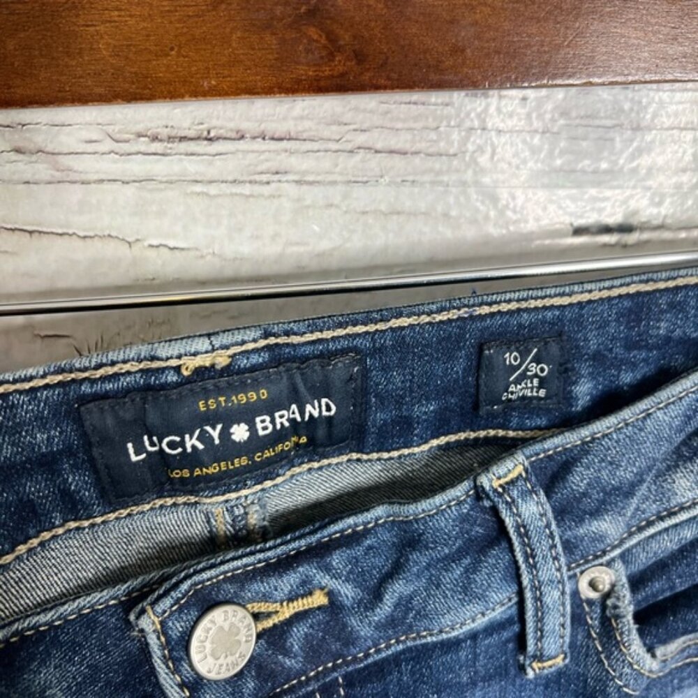 Lucky Brand Lolita Skinny Ankle Twilight Blue Denim Jeans Size 10/30 - Picture 4 of 8